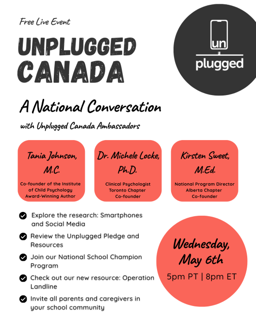 Unplugged Webinar on Smartphones, Social Media and More MAY 6